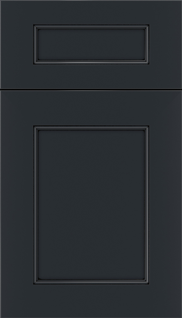 Lexington 5pc Maple recessed panel cabinet door in Gunmetal Blue with Black glaze