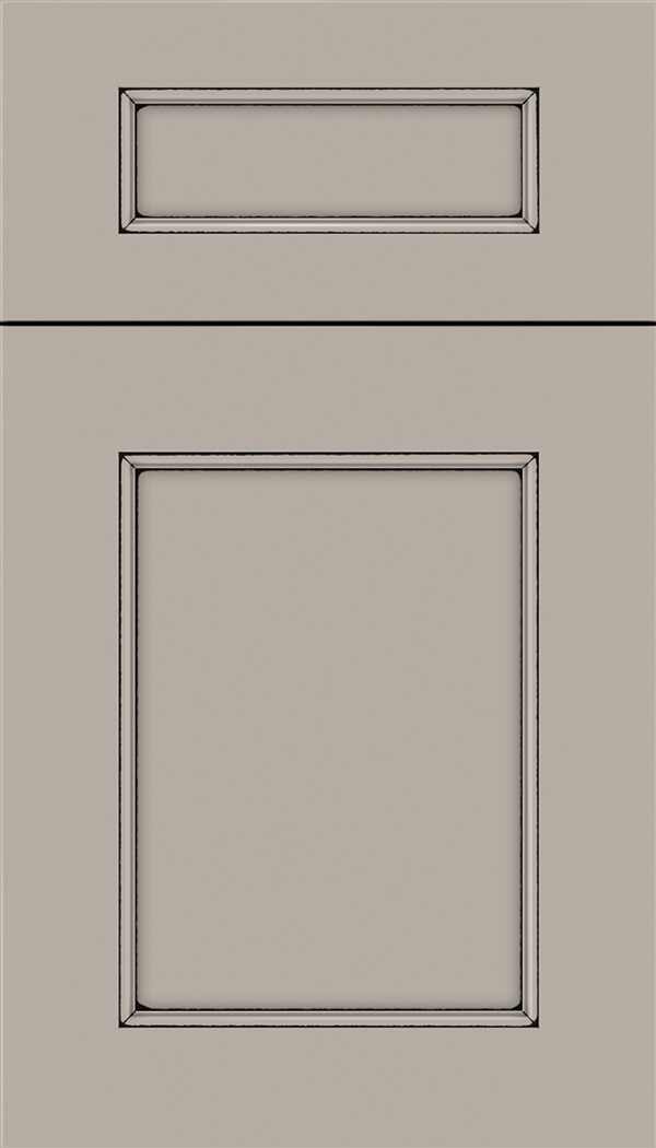 Lexington 5pc Maple recessed panel cabinet door in Nimbus with Black glaze