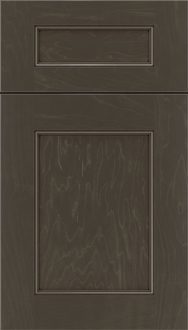 Lexington 5pc Maple recessed panel cabinet door in Thunder with Black glaze