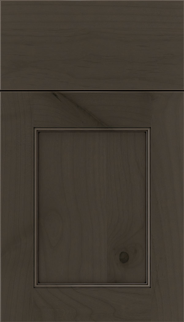 Lexington Alder recessed panel cabinet door in Thunder with Black glaze