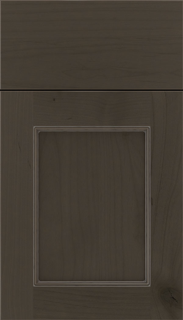 Lexington Alder recessed panel cabinet door in Thunder with Pewter glaze