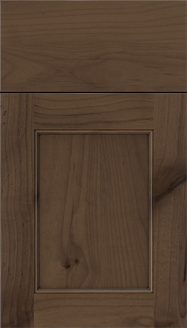 Lexington Alder recessed panel cabinet door in Toffee with Black glaze