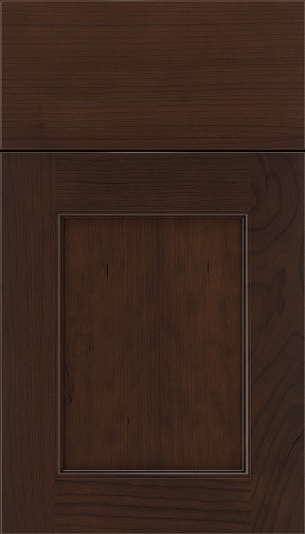 Lexington Cherry recessed panel cabinet door in Cappuccino