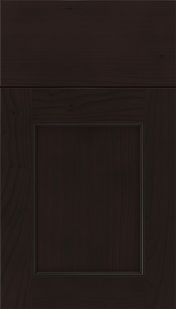Lexington Cherry recessed panel cabinet door in Espresso with Black glaze