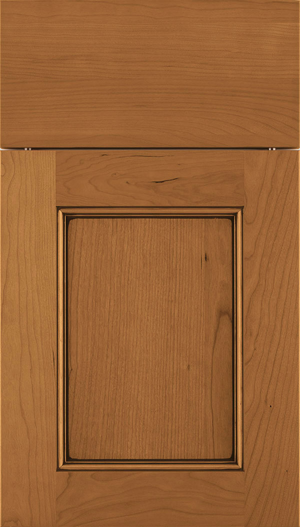 Lexington Cherry recessed panel cabinet door in Ginger with Mocha glaze
