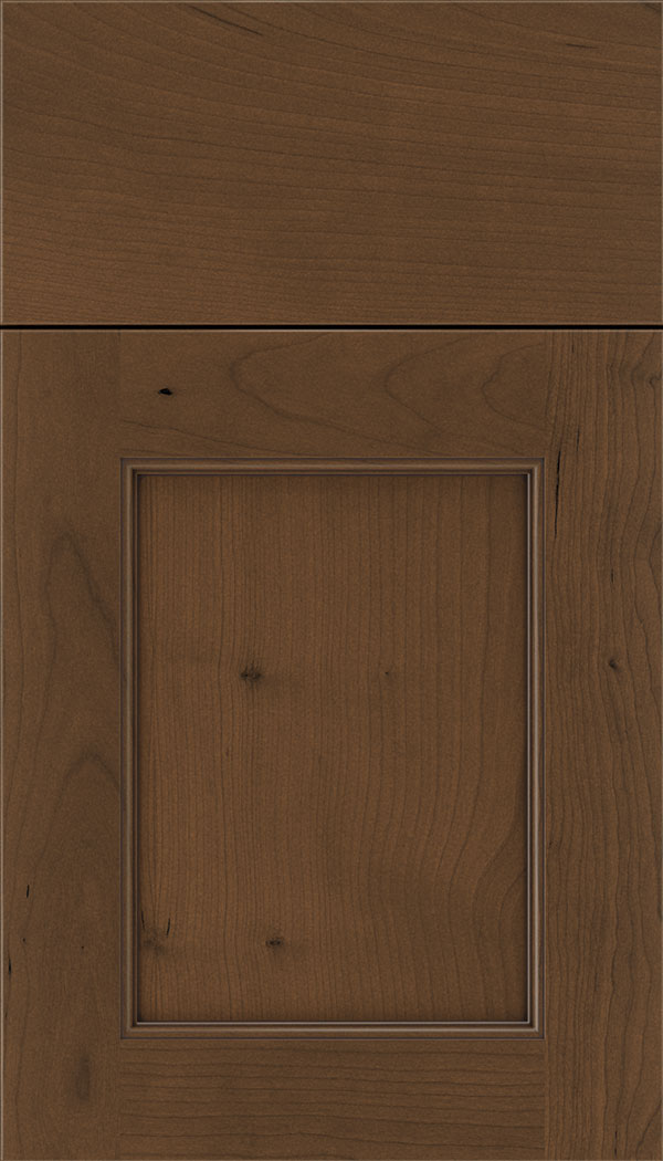 Lexington Cherry recessed panel cabinet door in Sienna with Mocha glaze
