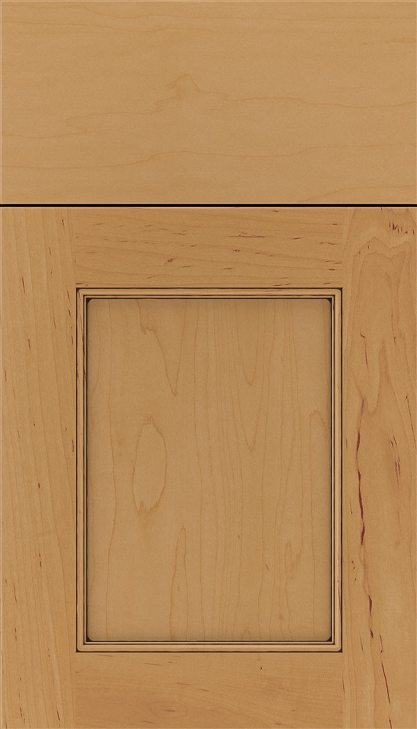 Lexington Maple recessed panel cabinet door in Ginger with Black glaze