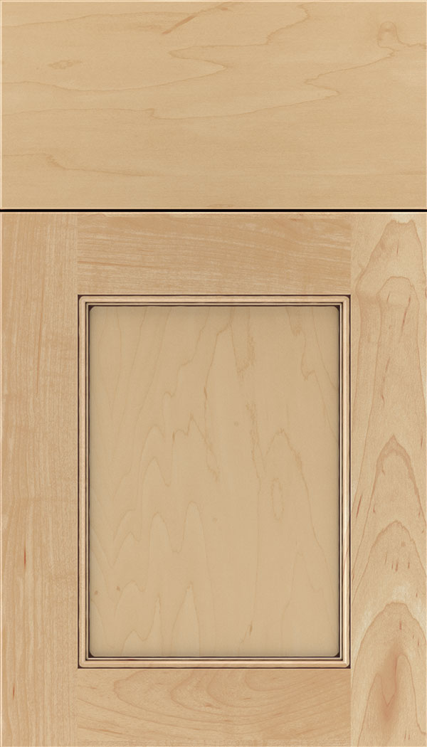 Lexington Maple recessed panel cabinet door in Natural with Mocha glaze