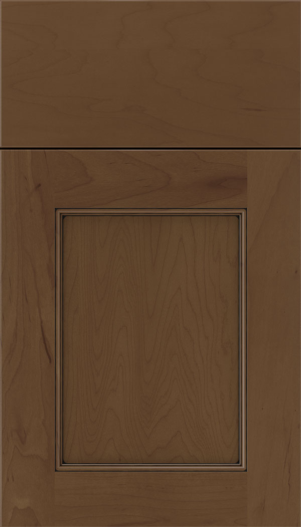 Lexington Maple recessed panel cabinet door in Sienna with Black glaze