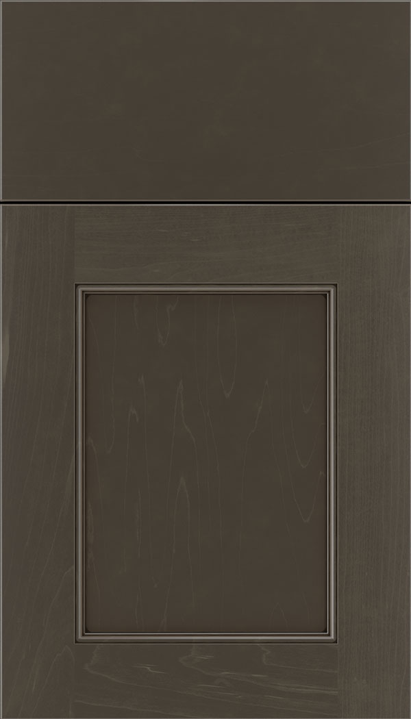 Lexington Maple recessed panel cabinet door in Thunder with Black glaze