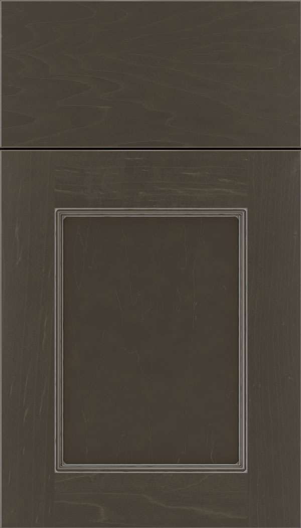 Lexington Maple recessed panel cabinet door in Thunder with Pewter glaze