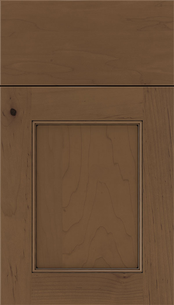 Lexington Maple recessed panel cabinet door in Toffee with Black glaze