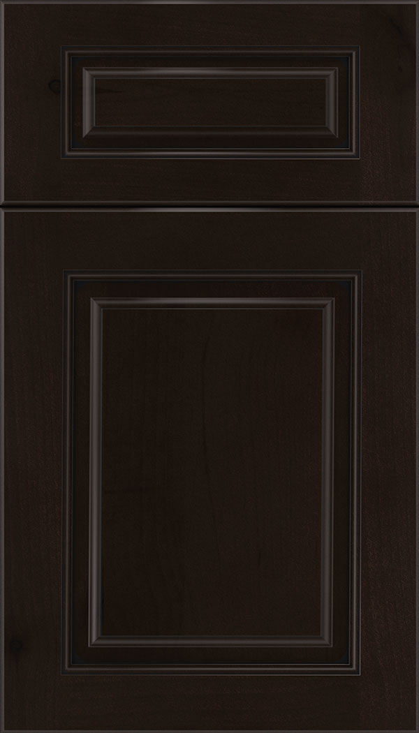 Marquis 5pc Alder raised panel cabinet door in Espresso with Black glaze