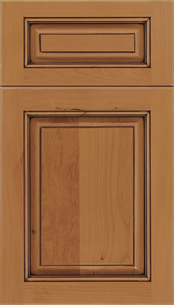 Marquis 5-Piece Alder raised panel cabinet door in Ginger with Mocha glaze