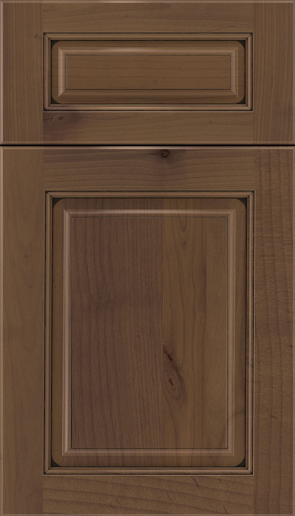 Marquis 5pc Alder raised panel cabinet door in Sienna with Black glaze