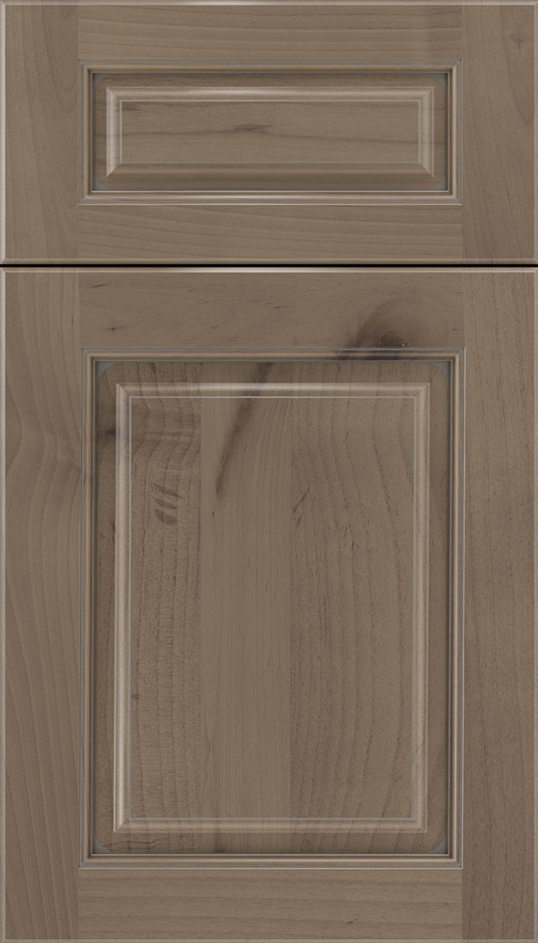 Marquis 5pc Alder raised panel cabinet door in Winter with Pewter glaze
