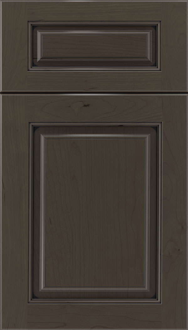 Marquis 5pc Cherry raised panel cabinet door in Thunder with Black glaze