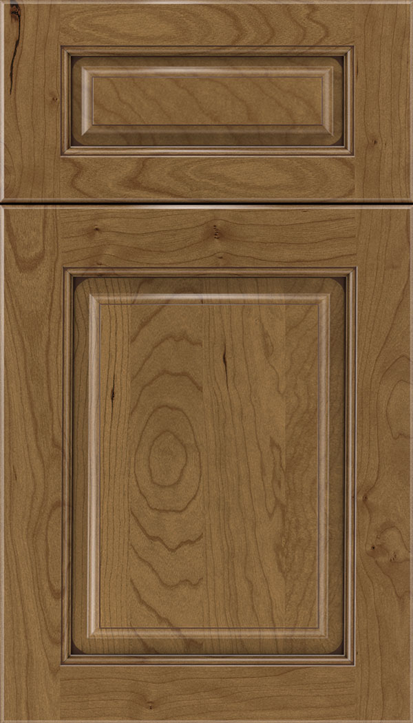 Marquis 5pc Cherry raised panel cabinet door in Tuscan with Mocha glaze