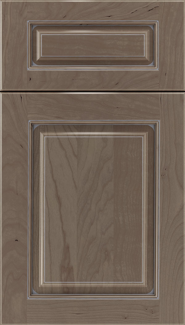Marquis 5pc Cherry raised panel cabinet door in Winter with Pewter glaze