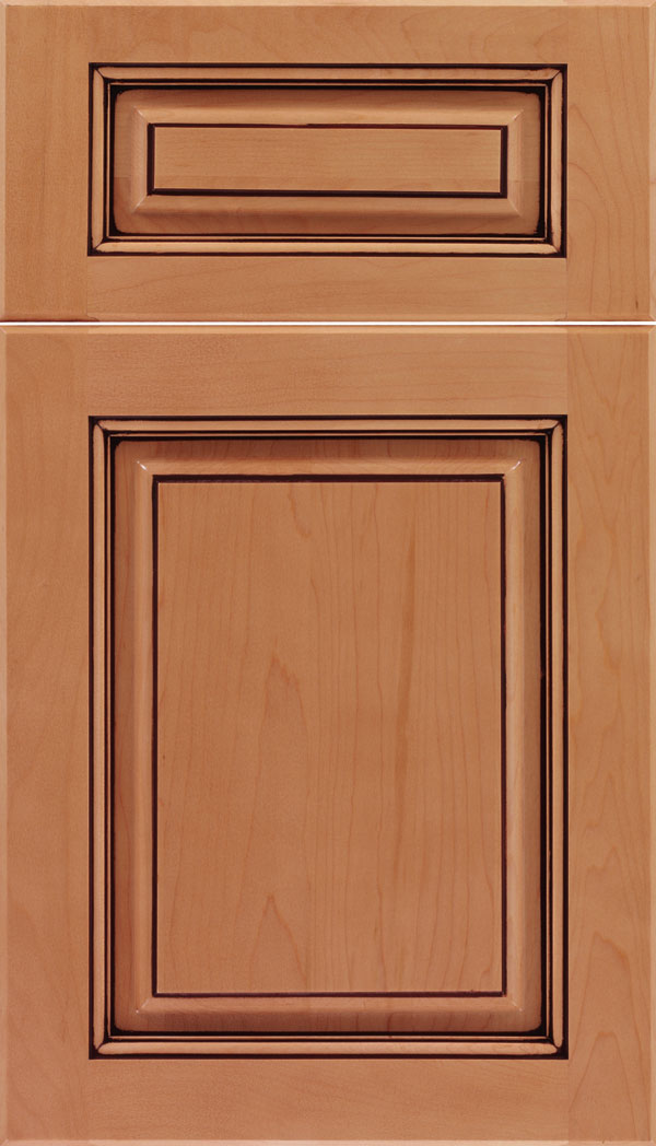 Marquis 5pc Maple raised panel cabinet door in Ginger with Mocha glaze