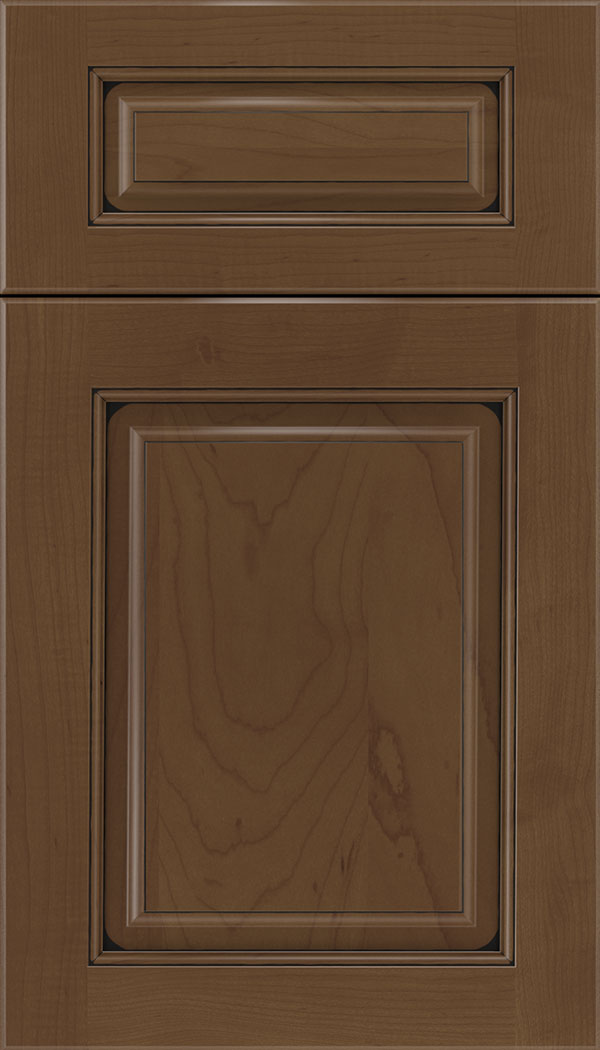Marquis 5pc Maple raised panel cabinet door in Sienna with Black glaze