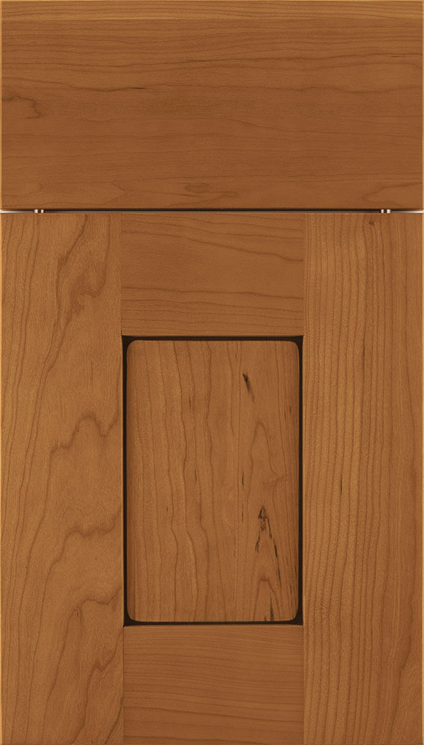 Newhaven Cherry shaker cabinet door in Ginger with Mocha glaze