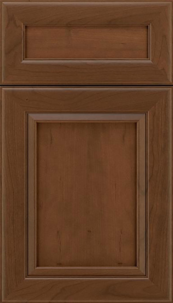 Paloma 5pc Cherry flat panel cabinet door in Sienna