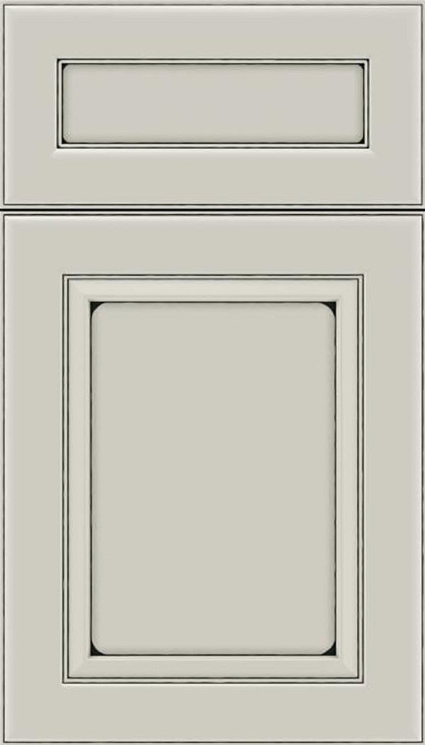 Paloma 5pc Maple flat panel cabinet door in Cirrus with Black glaze