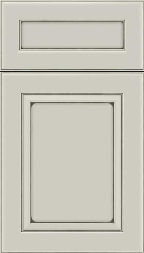 Paloma 5pc Maple flat panel cabinet door in Cirrus with smoke glaze