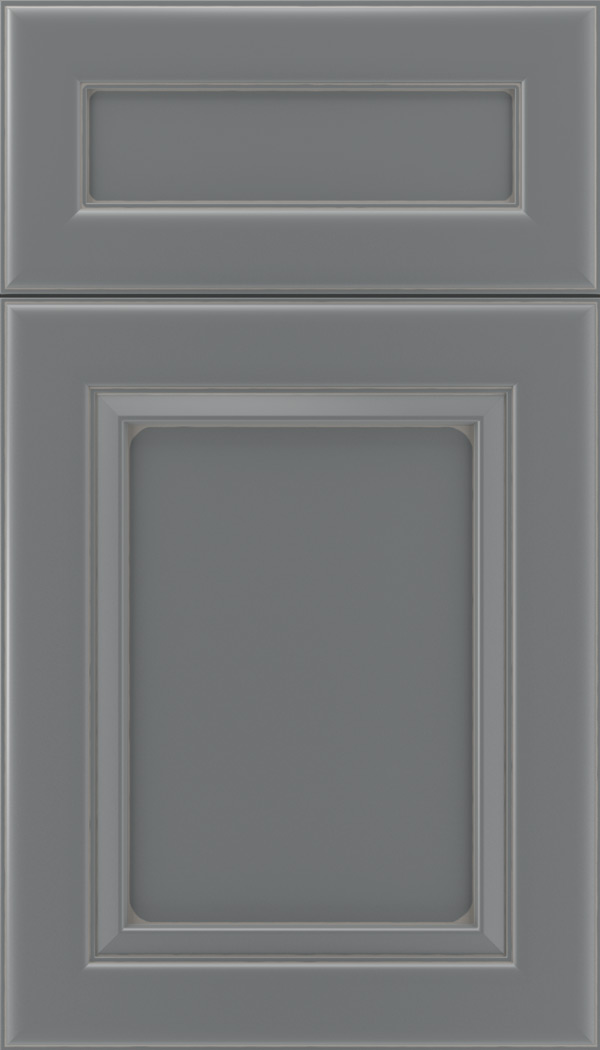 Paloma 5pc Maple flat panel cabinet door in Cloudburst with Pewter glaze