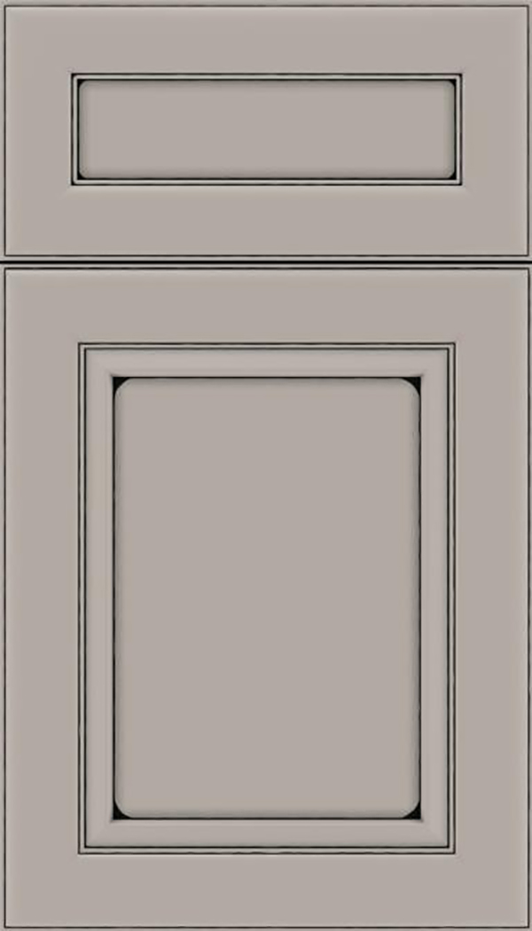 Paloma 5pc Maple flat panel cabinet door in Nimbus with Black glaze