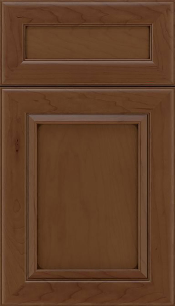 Paloma 5pc Maple flat panel cabinet door in Sienna with Mocha glaze