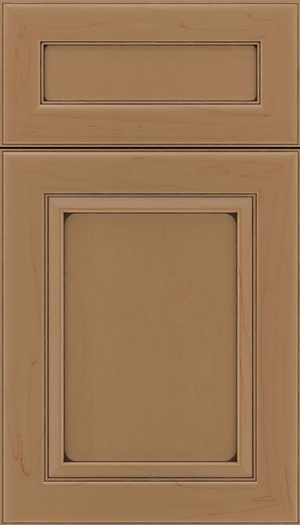 Paloma 5pc Maple flat panel cabinet door in Tuscan with Mocha glaze
