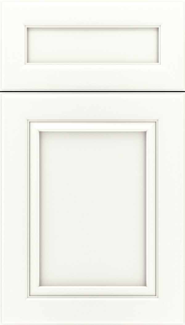 Paloma 5pc Maple flat panel cabinet door in Whitecap