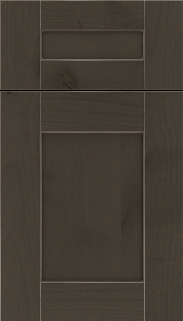 Pearson 5pc Alder flat panel cabinet door in Thunder with Pewter glaze