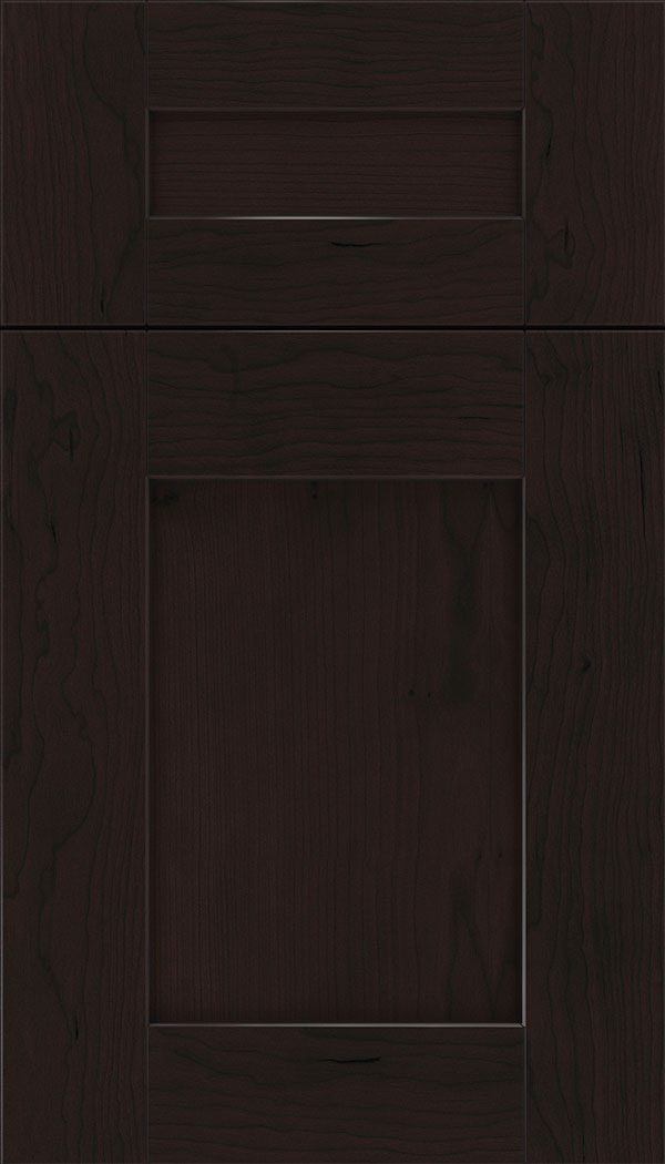 Pearson 5pc Cherry flat panel cabinet door in Espresso with Black glaze
