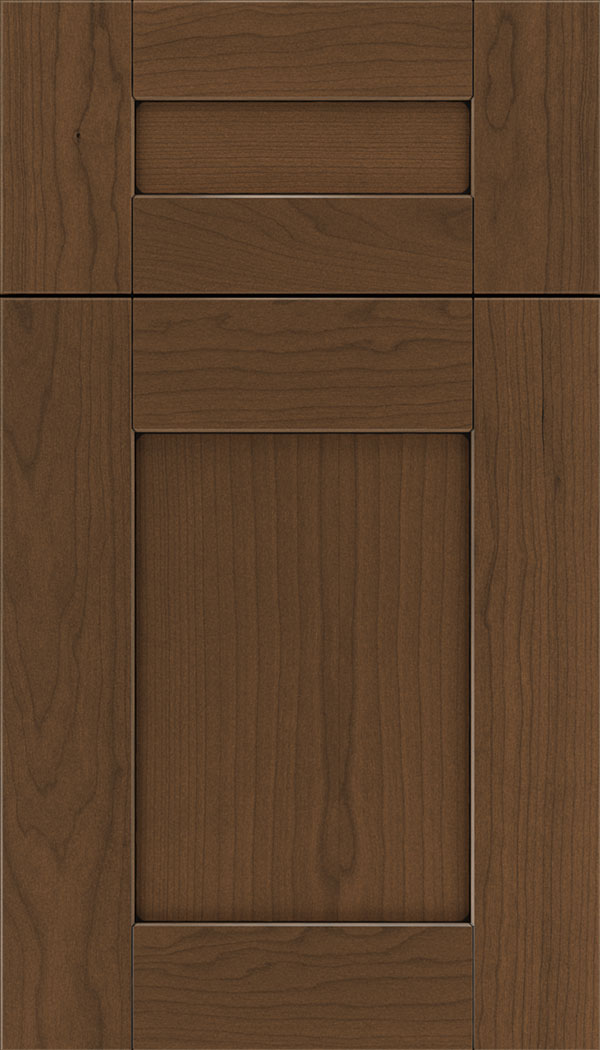 Pearson 5pc Cherry flat panel cabinet door in Sienna with Black glaze