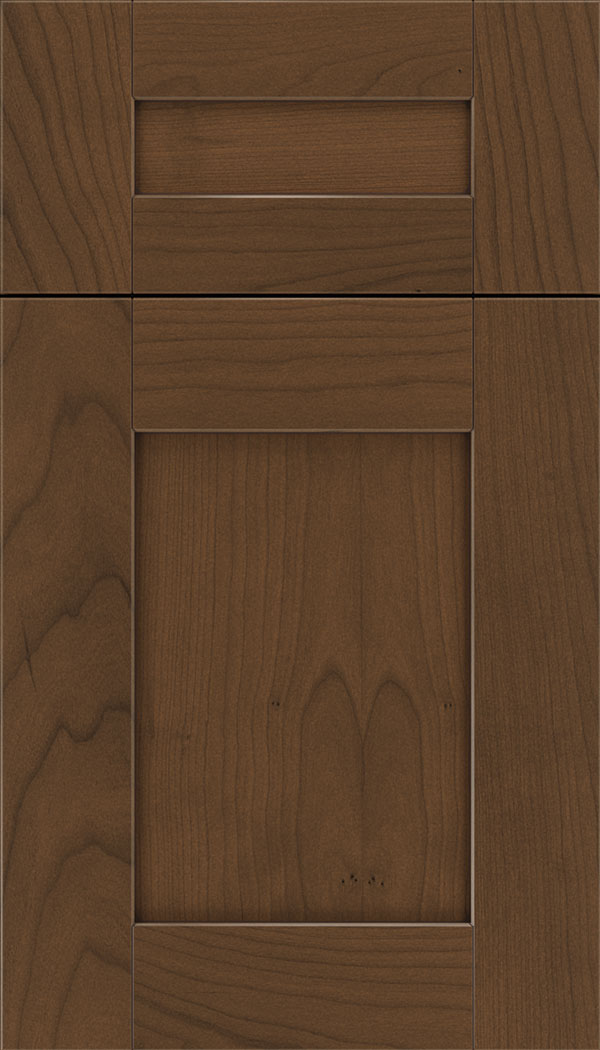 Pearson 5pc Cherry flat panel cabinet door in Sienna with Mocha glaze