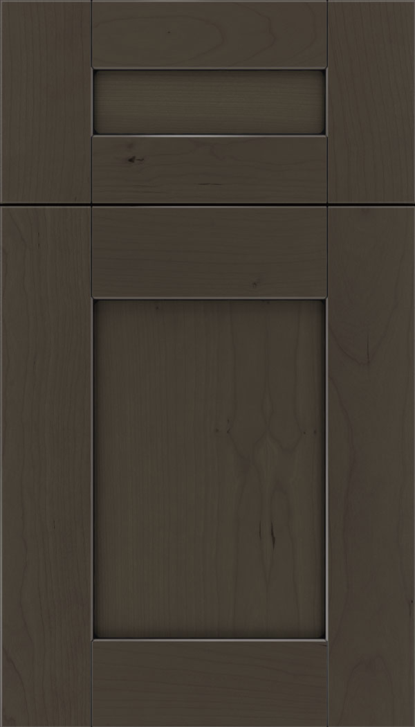 Pearson 5pc Cherry flat panel cabinet door in Thunder with Black glaze