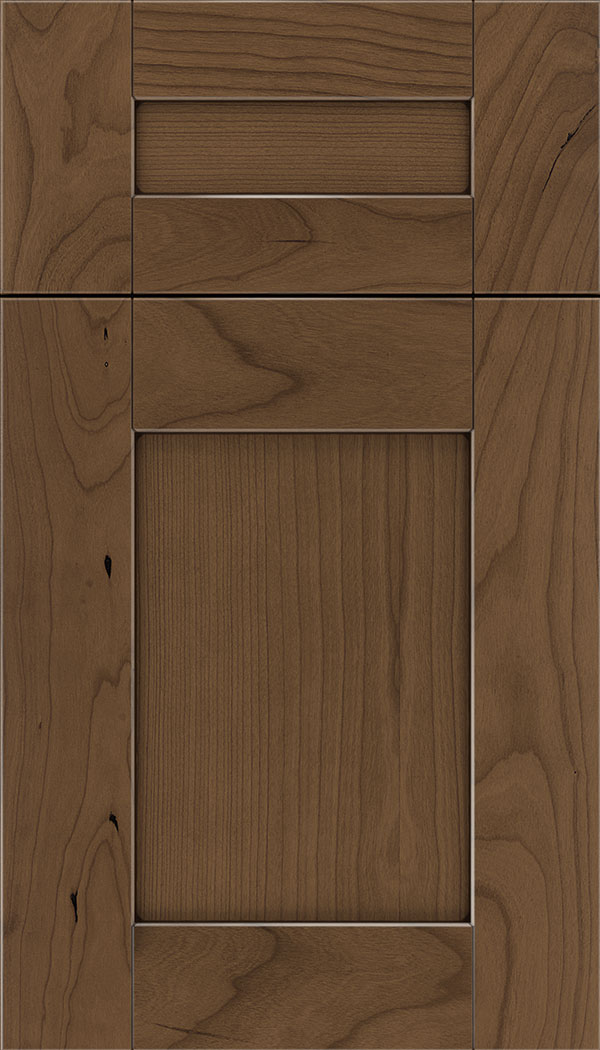 Pearson 5pc Cherry flat panel cabinet door in Toffee with Mocha glaze