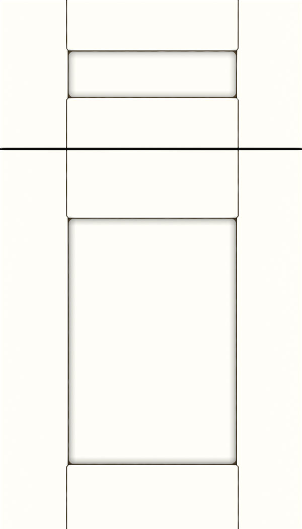 Pearson 5pc Maple flat panel cabinet door in Alabaster with Smoke glaze