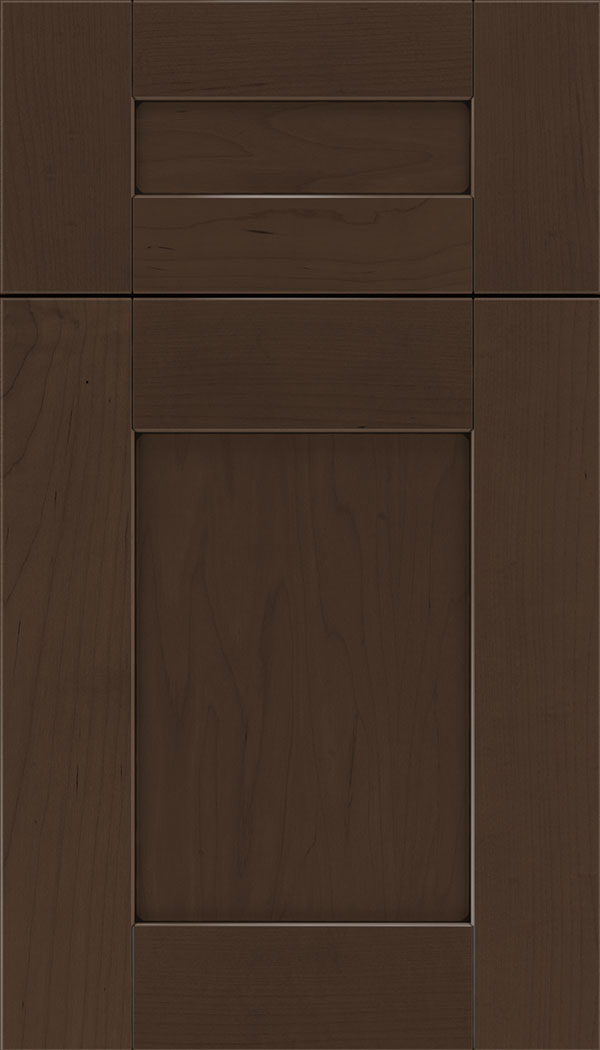 Pearson 5pc Maple flat panel cabinet door in Cappuccino with Black glaze