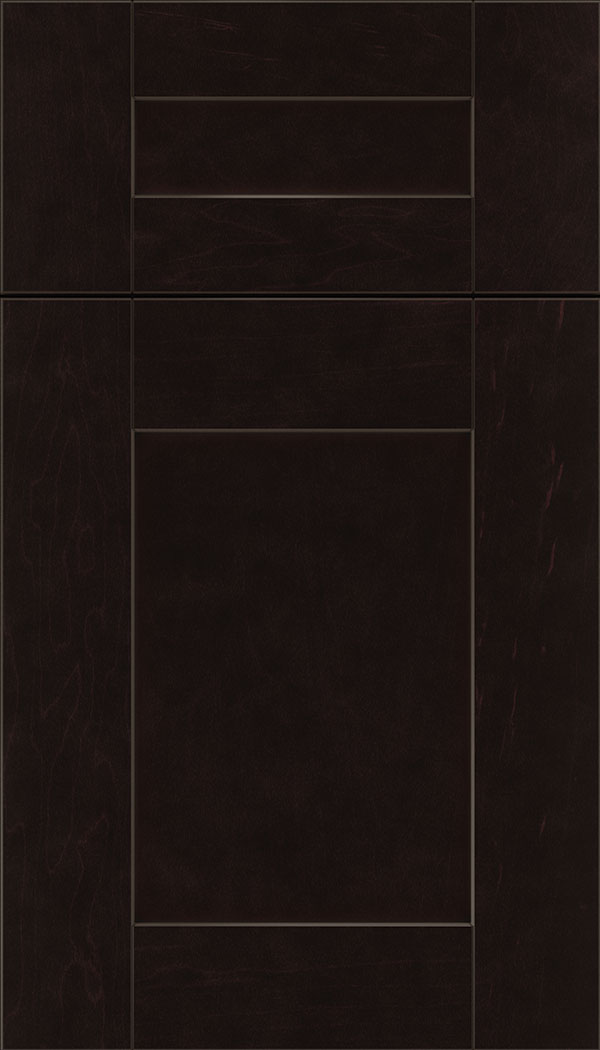 Pearson 5pc Maple flat panel cabinet door in Espresso with Black glaze