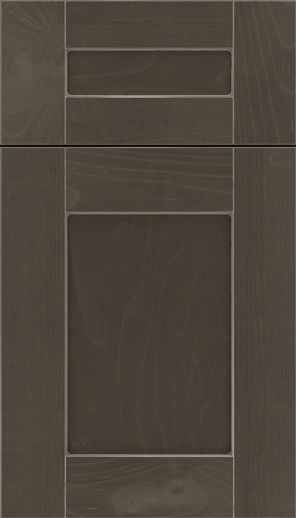 Pearson 5pc Maple flat panel cabinet door in Thunder with Pewter glaze