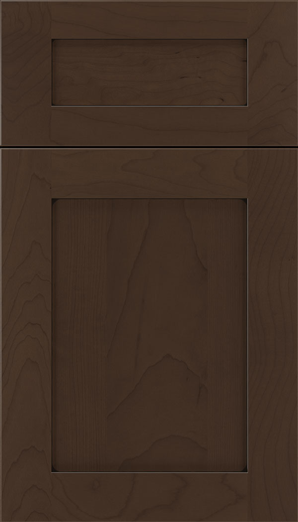 Plymouth 5pc Maple shaker cabinet door in Cappuccino with Black glaze