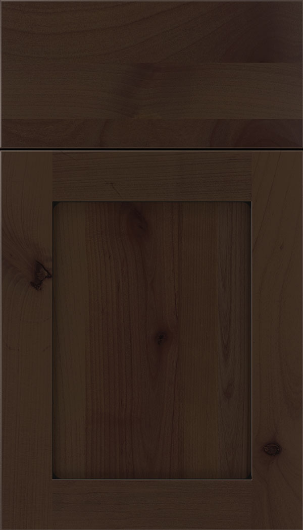 Plymouth Alder shaker cabinet door in Cappuccino with Black glaze