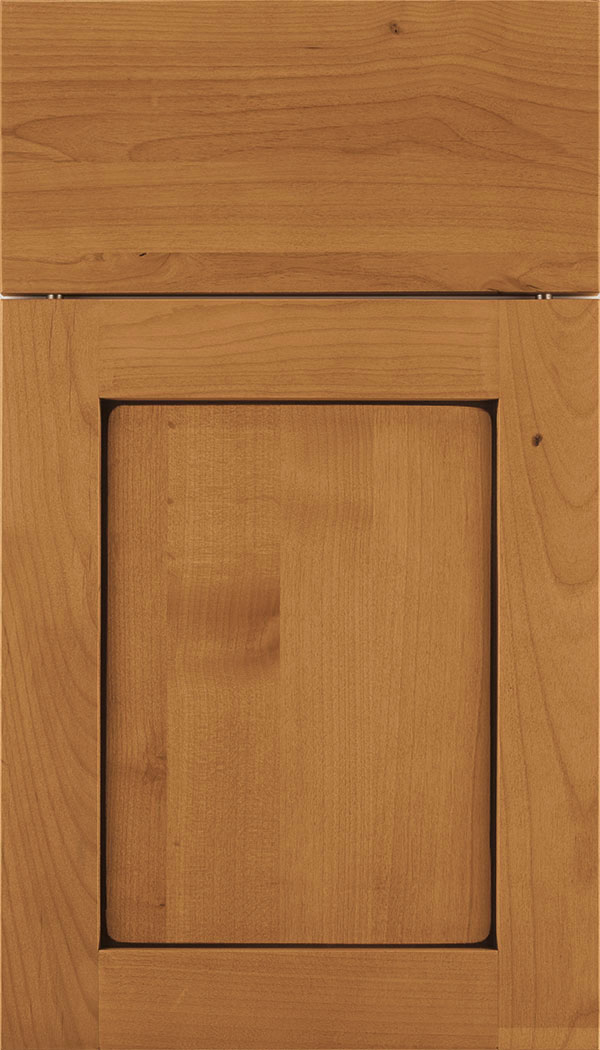 Plymouth Alder shaker cabinet door in Ginger with Mocha glaze