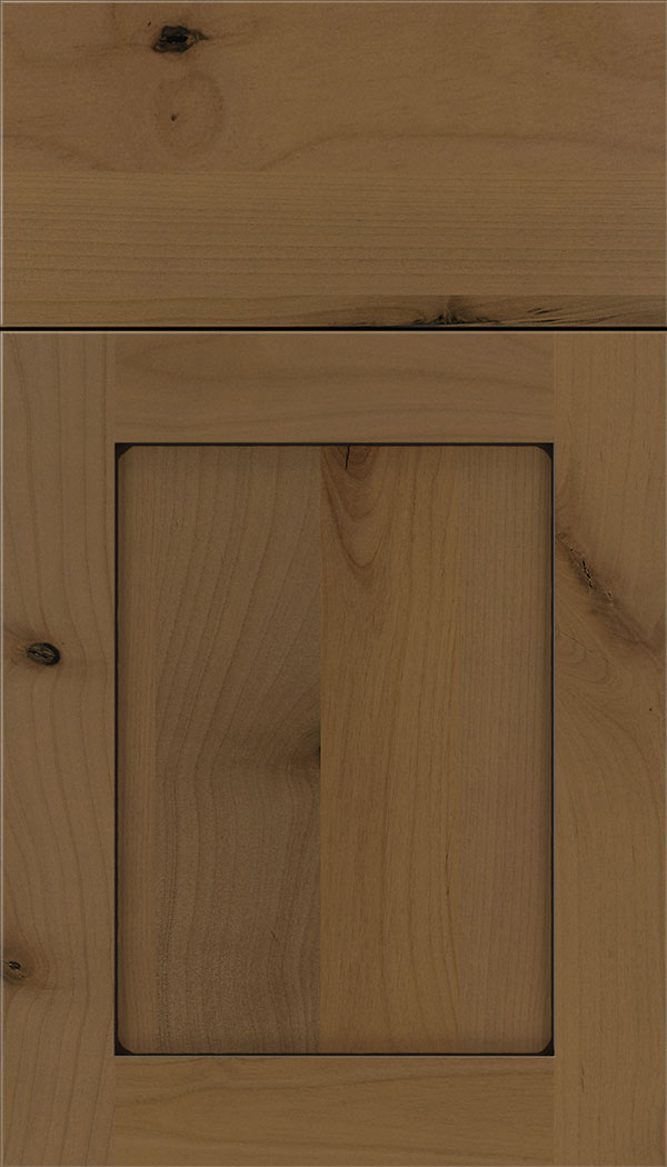 Plymouth Alder shaker cabinet door in Tuscan with Black glaze