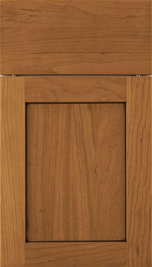 Plymouth Cherry shaker cabinet door in Ginger with Mocha glaze