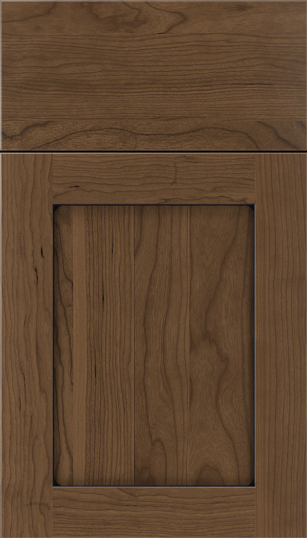 Plymouth Cherry shaker cabinet door in Toffee with Black glaze